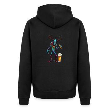Wendigo / böser Geist / Besitzergreifend / Horror - Unisex Premium Bio Zip Hoodie - Schwarz - Hinten - Nico (187cm)