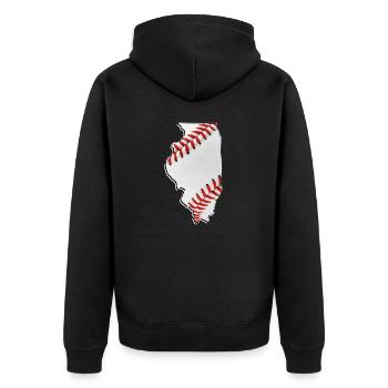 Illinois (États-Unis) | Vrai baseball | Carte - Veste à capuche bio Premium Unisexe - noir - Dos - Nico (187cm)