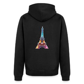 Eiffel tower #12 - Veste à capuche bio Premium Unisexe - noir - Dos - Nico (187cm)