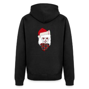 Chapeau de Noël Chihuahua Blanc Noël - Veste à capuche bio Premium Unisexe - noir - Dos - Nico (187cm)