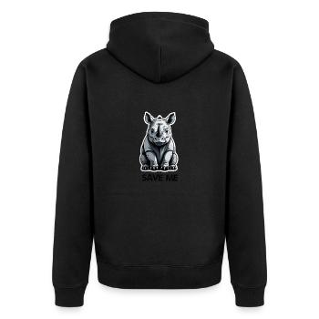 Enregistrer les rihnos - Veste à capuche bio Premium Unisexe - noir - Dos - Nico (187cm)