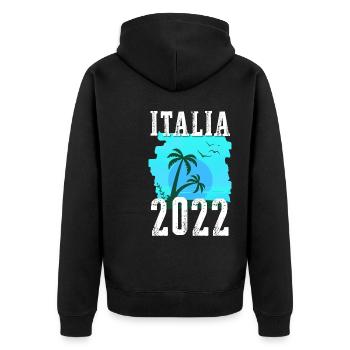 Italia 2022 Palmiers - Veste à capuche bio Premium Unisexe - noir - Dos - Nico (187cm)