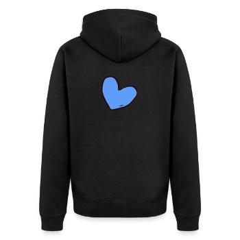 Blue heart - Unisex Premium Organic Zip Hoodie - black - Back - Nico (187cm)