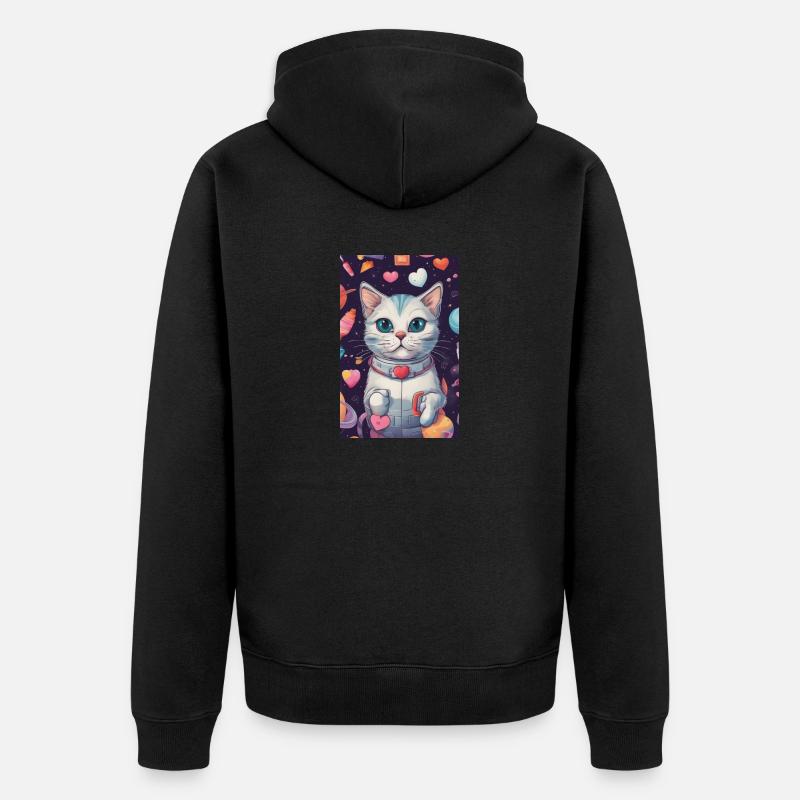 Chat dans l’espace Vol.10 - Veste à capuche bio Premium Unisexe - noir