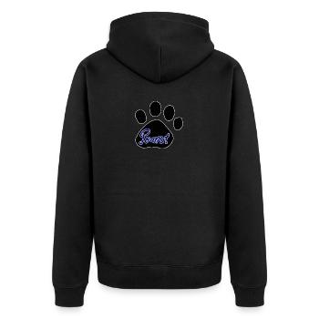 Peanut Logo - Unisex Premium Bio Zip Hoodie - Schwarz - Hinten - Nico (187cm)