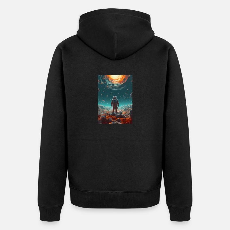 Astronaute dans l’espace - Veste à capuche bio Premium Unisexe - noir