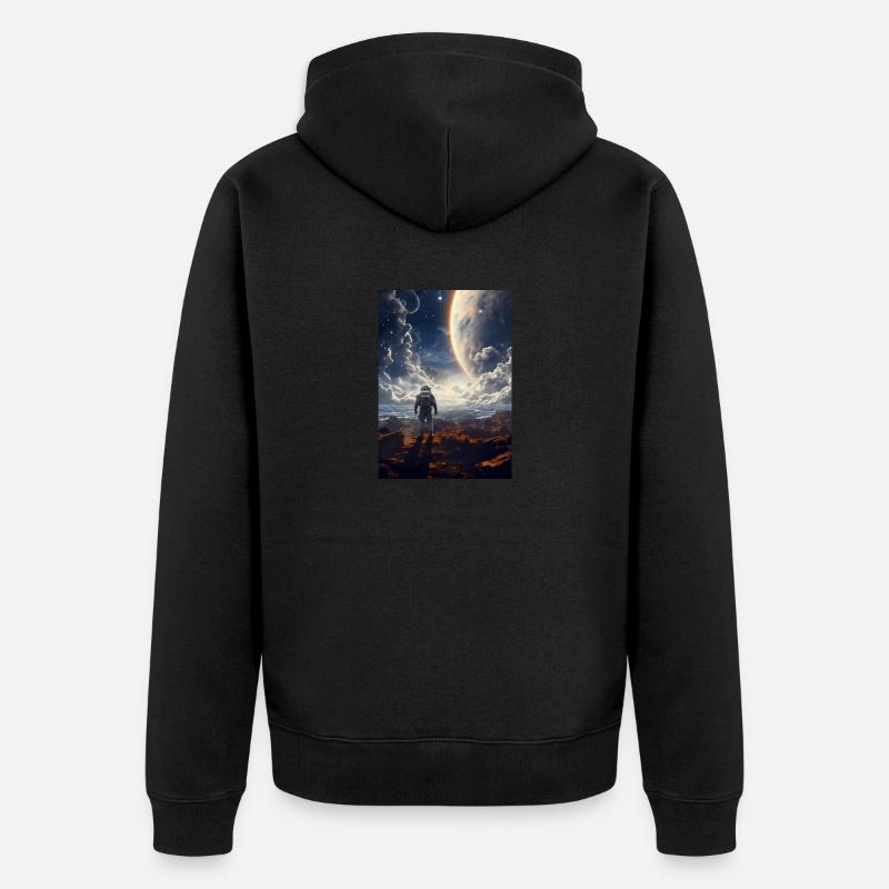 Astronaute dans l’espace - Veste à capuche bio Premium Unisexe - noir