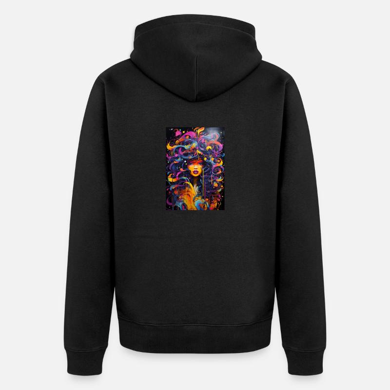 Fille graffiti - Veste à capuche bio Premium Unisexe - noir