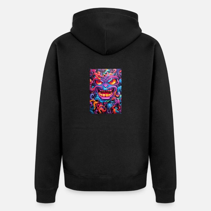 Graffiti Schädel - Unisex Premium Bio Zip Hoodie - Schwarz