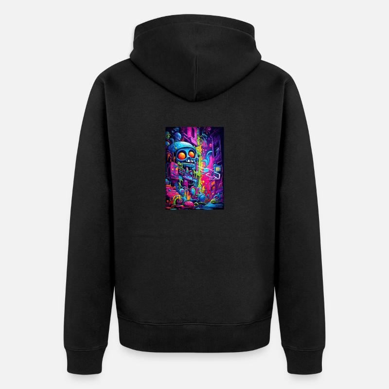 Graffiti Crâne - Veste à capuche bio Premium Unisexe - noir