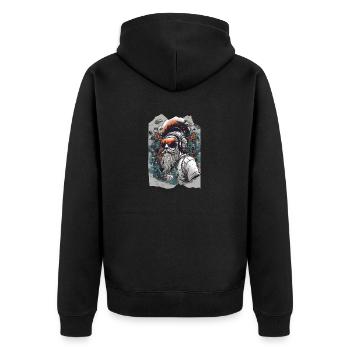 Alpine Audio Explorer Bearded Man Headphones Ski - Unisex Premium Organic Zip Hoodie - black - Back - Nico (187cm)