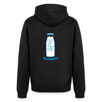 niedliche Milchflasche - Unisex Premium Bio Zip Hoodie - Schwarz - Hinten - Nico (187cm)
