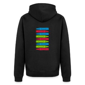Lots of wax crayons cool design - Unisex Premium Organic Zip Hoodie - black - Back - Nico (187cm)