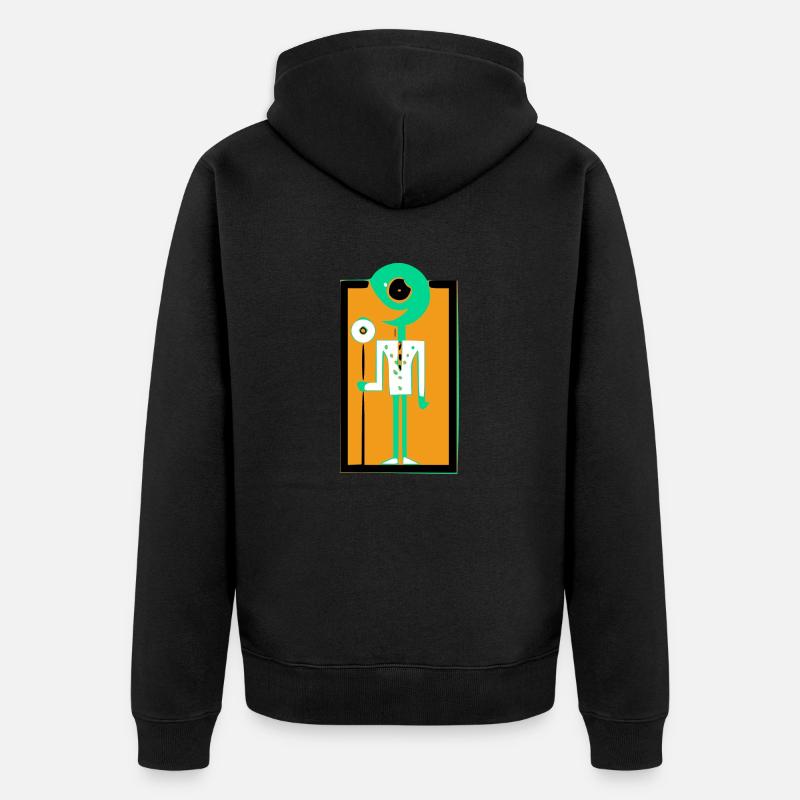 Ecko l'extra-terrestre à la fleur - Veste à capuche bio Premium Unisexe - noir