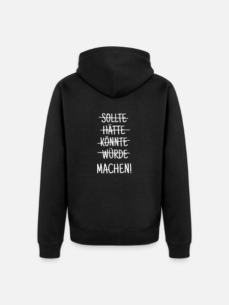Einfach machen! - Unisex Premium Bio Zip Hoodie - Schwarz