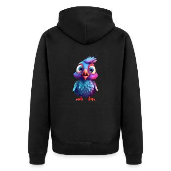 Frightened baby bird - Unisex Premium Organic Zip Hoodie - black - Back - Nico (187cm)