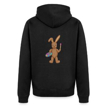 Mal Hase - Unisex Premium Bio Zip Hoodie - Schwarz - Hinten - Nico (187cm)