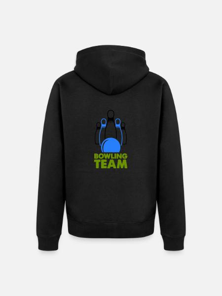 Bowling Team1 - Unisex Premium Organic Zip Hoodie - black