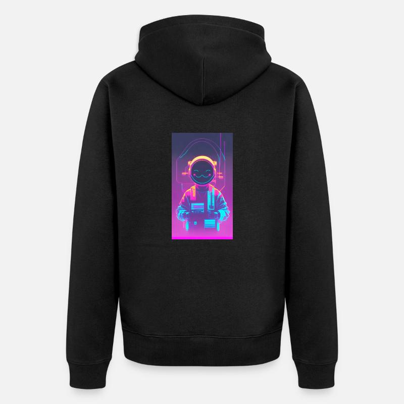 Cyber chill - Unisex Premium Bio Zip Hoodie - Schwarz