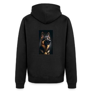 Dog German Shepherd - Unisex Premium Organic Zip Hoodie - black - Back - Nico (187cm)
