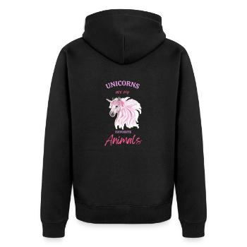 Les licornes sont mon animal préféré - Veste à capuche bio Premium Unisexe - noir - Dos - Nico (187cm)