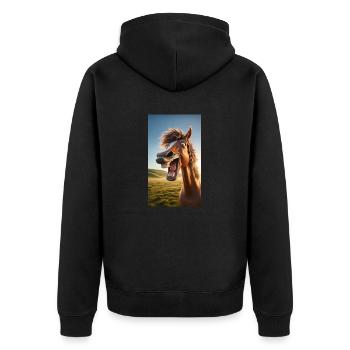 Cheval riant - Veste à capuche bio Premium Unisexe - noir - Dos - Nico (187cm)