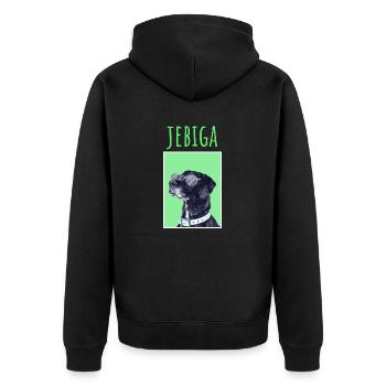 JEBIGA MAJICA - Unisex Premium Bio Zip Hoodie - Schwarz - Hinten - Nico (187cm)