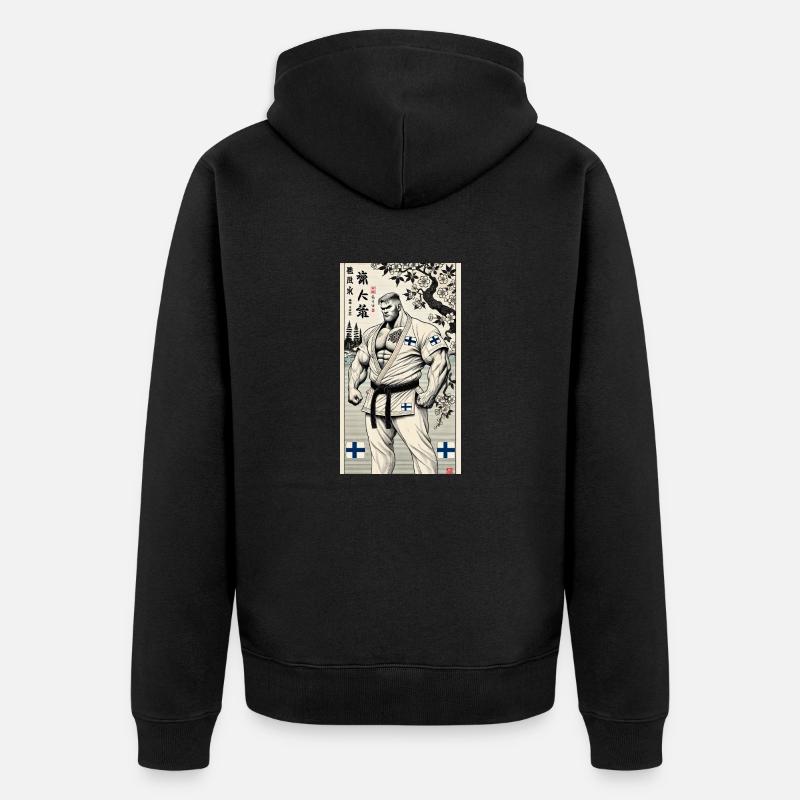 Karaté Finlandais MAÎTRE - Veste à capuche bio Premium Unisexe - noir