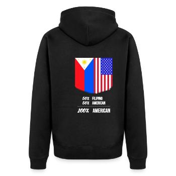 Fil-Am Design für stolze Pinoys - Unisex Premium Bio Zip Hoodie - Schwarz - Hinten - Nico (187cm)