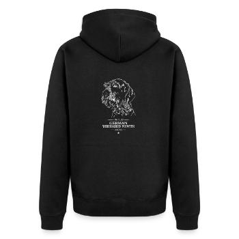 German Wirehaired Pointer Mom Hunde Hund Wilsigns - Unisex Premium Bio Zip Hoodie - Schwarz - Hinten - Nico (187cm)