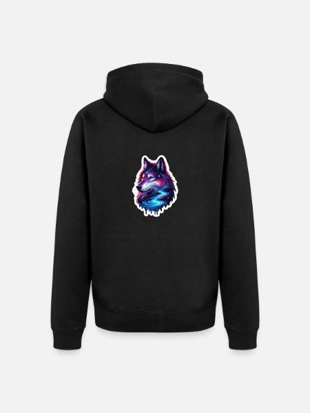 Celestial wolve - Unisex Premium Organic Zip Hoodie - black