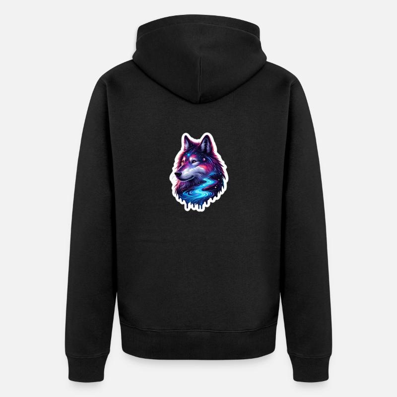 Wolve céleste - Veste à capuche bio Premium Unisexe - noir