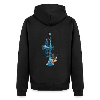 Trompette de poisson - Veste à capuche bio Premium Unisexe - noir - Dos - Nico (187cm)