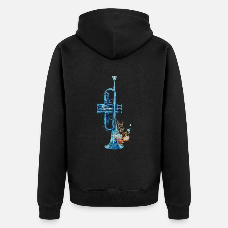 Trompette de poisson - Veste à capuche bio Premium Unisexe - noir