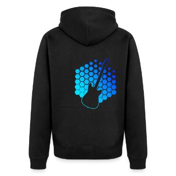 Guitare Homme Guitariste Guitare Femmes Gitarris - Veste à capuche bio Premium Unisexe - noir - Dos - Nico (187cm)