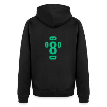 Jesus Christ "good god" belief in God bibelfers - Unisex Premium Organic Zip Hoodie - black - Back - Nico (187cm)