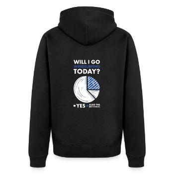 Sport Will I Go Windsurfing Today Windsurfing - Unisex Premium Organic Zip Hoodie - black - Back - Nico (187cm)