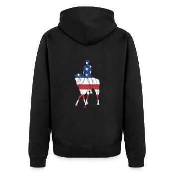 Sport Us Drapeau Équestre - Veste à capuche bio Premium Unisexe - noir - Dos - Nico (187cm)