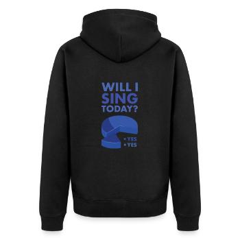 Singer Will I Dance Today - Unisex Premium Bio Zip Hoodie - Schwarz - Hinten - Nico (187cm)