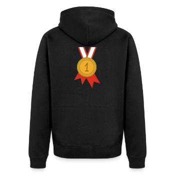 Médaille Premier lieu Sport - Veste à capuche bio Premium Unisexe - noir - Dos - Nico (187cm)