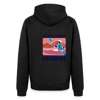 La vie avec le kayak, la vie sauvage, le pagayage - Veste à capuche bio Premium Unisexe - noir - Dos - Nico (187cm)