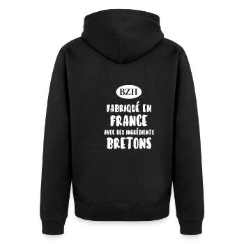 Breton - Veste à capuche bio Premium Unisexe - noir - Dos - Nico (187cm)