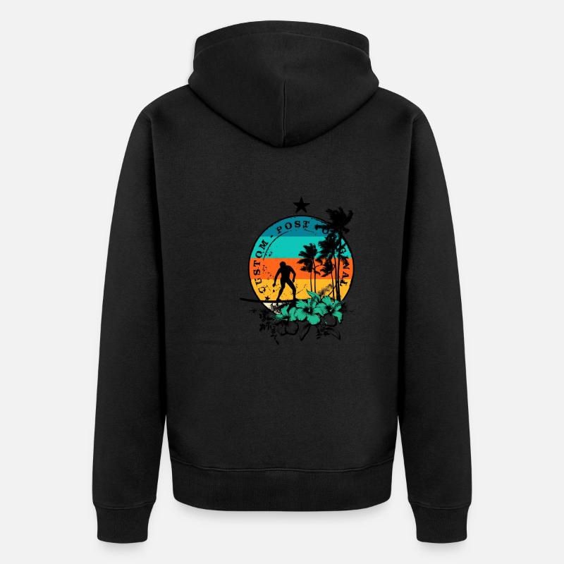 Surf rétro - Veste à capuche bio Premium Unisexe - noir