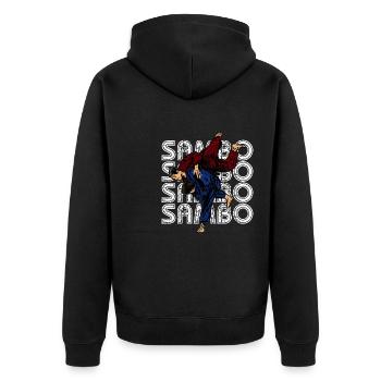 Sambo Autodéfense URSS Arts martiaux - Veste à capuche bio Premium Unisexe - noir - Dos - Nico (187cm)