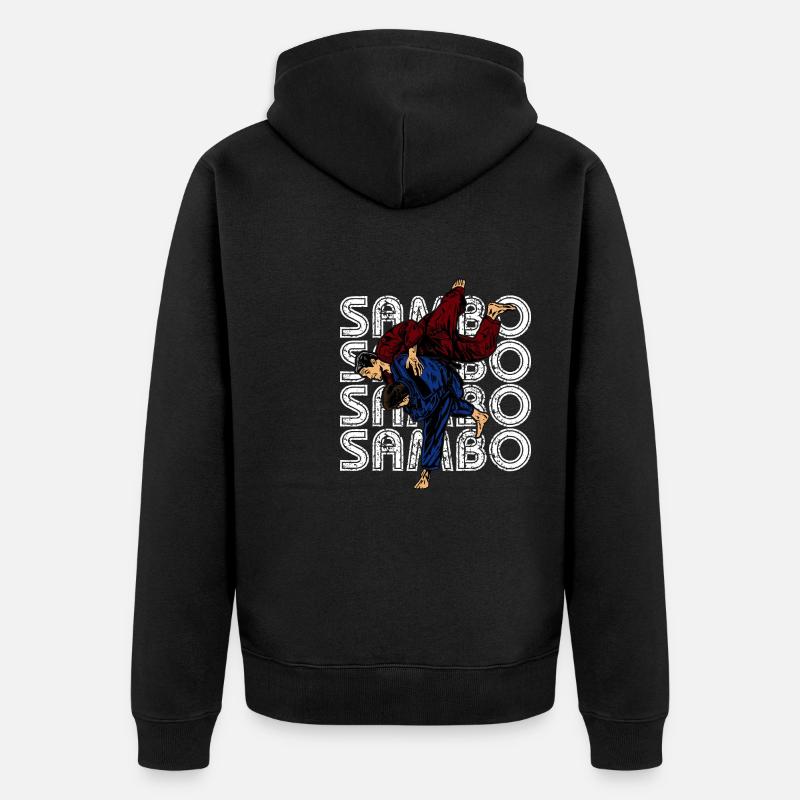 Sambo Autodéfense URSS Arts martiaux - Veste à capuche bio Premium Unisexe - noir