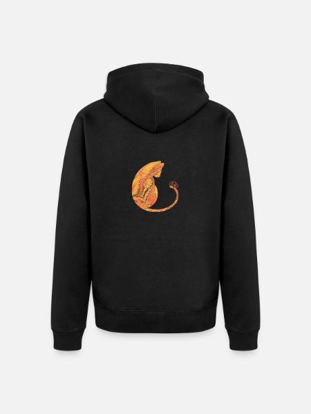 Cat with Bicycle E 118 - Unisex Premium Organic Zip Hoodie - black