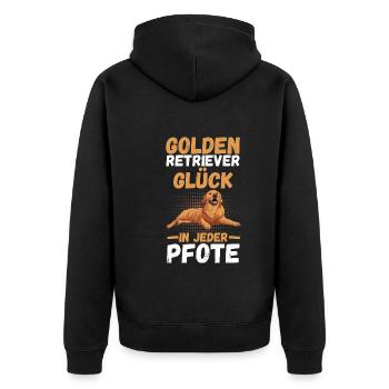 GOLDEN RETRIEVER - Unisex Premium Bio Zip Hoodie - Schwarz - Hinten - Nico (187cm)