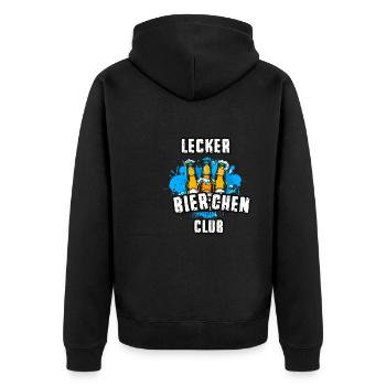 graffiti ,illustration ,lecker bierchen, club - Unisex Premium Bio Zip Hoodie - Schwarz - Hinten - Nico (187cm)