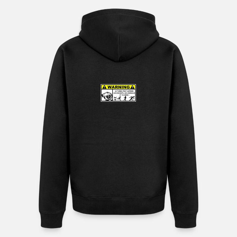 Warnung - Unisex Premium Bio Zip Hoodie - Schwarz