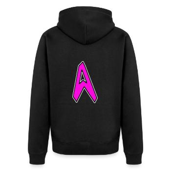 A - Just a letter! - by YoshiArt - Unisex Premium Organic Zip Hoodie - black - Back - Nico (187cm)
